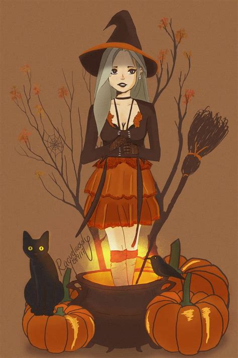 Witchy halloween drawings